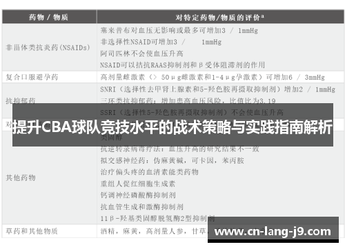 提升CBA球队竞技水平的战术策略与实践指南解析